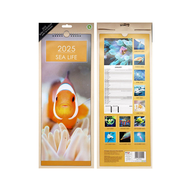2025 Slim Month To View Hanging Wall Calendar Animals
