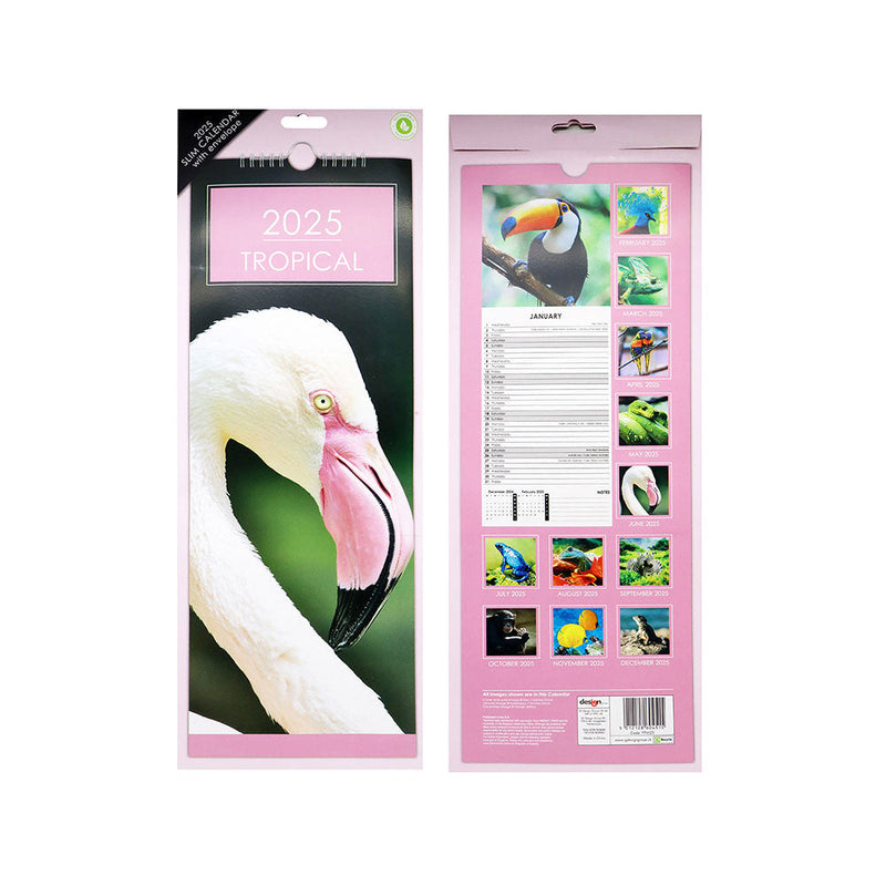 2025 Slim Month To View Hanging Wall Calendar Animals