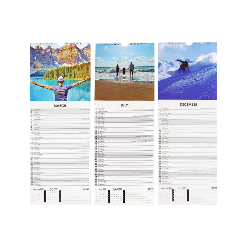 2025 Slim Month To View Hanging Wall Calendar Travel