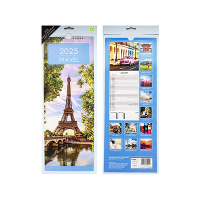 2025 Slim Month To View Hanging Wall Calendar Travel