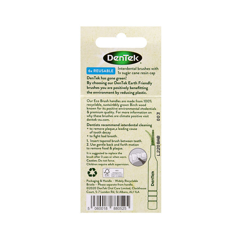 DenTek Earth Friendly Birch Wood Interdental Brush 0.6mm