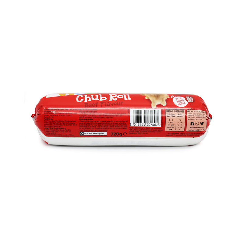 Webbox Prime Beef Chub Rolls Dog Food 720g