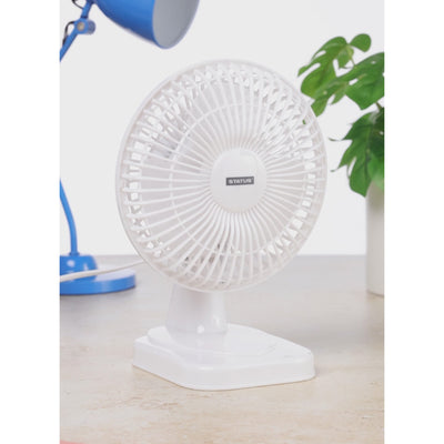 Status 6 Inch White Desk Fan 2 Speed Adjustable