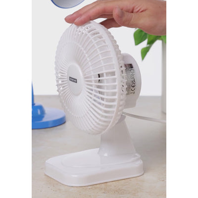 Status 6 Inch White Desk Fan 2 Speed Adjustable