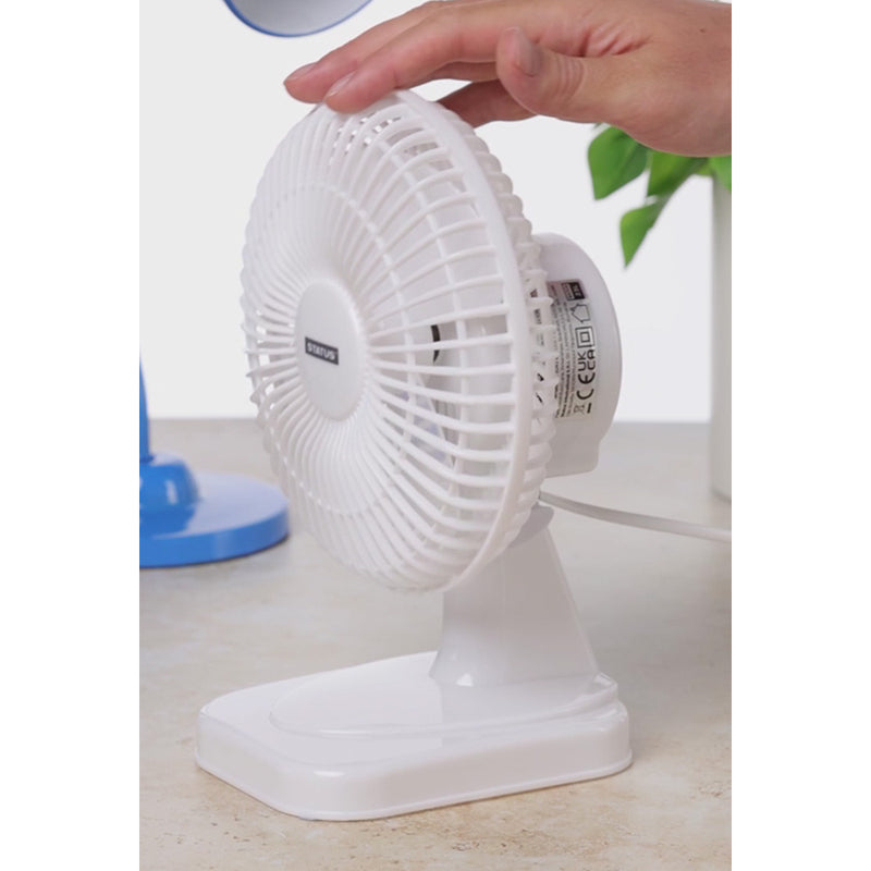 Status 6 Inch White Desk Fan 2 Speed Adjustable