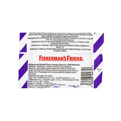 Fisherman's Friend Blackcurrant Menthol Lozenges 25gx6PK