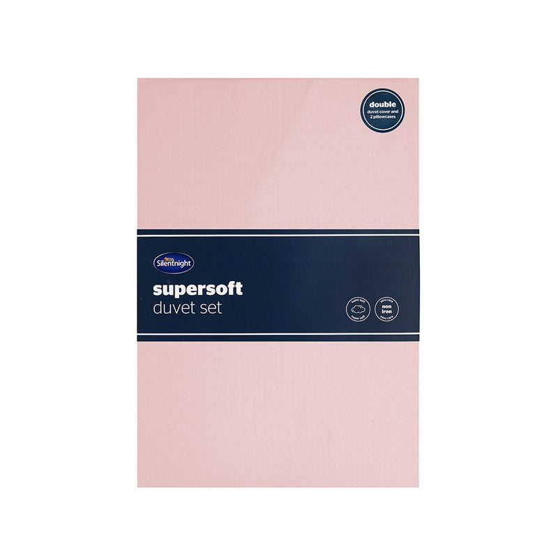 Silentnight Supersoft Duvetset Double Size Pink