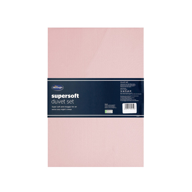 Silentnight Supersoft Duvetset Double Size Pink