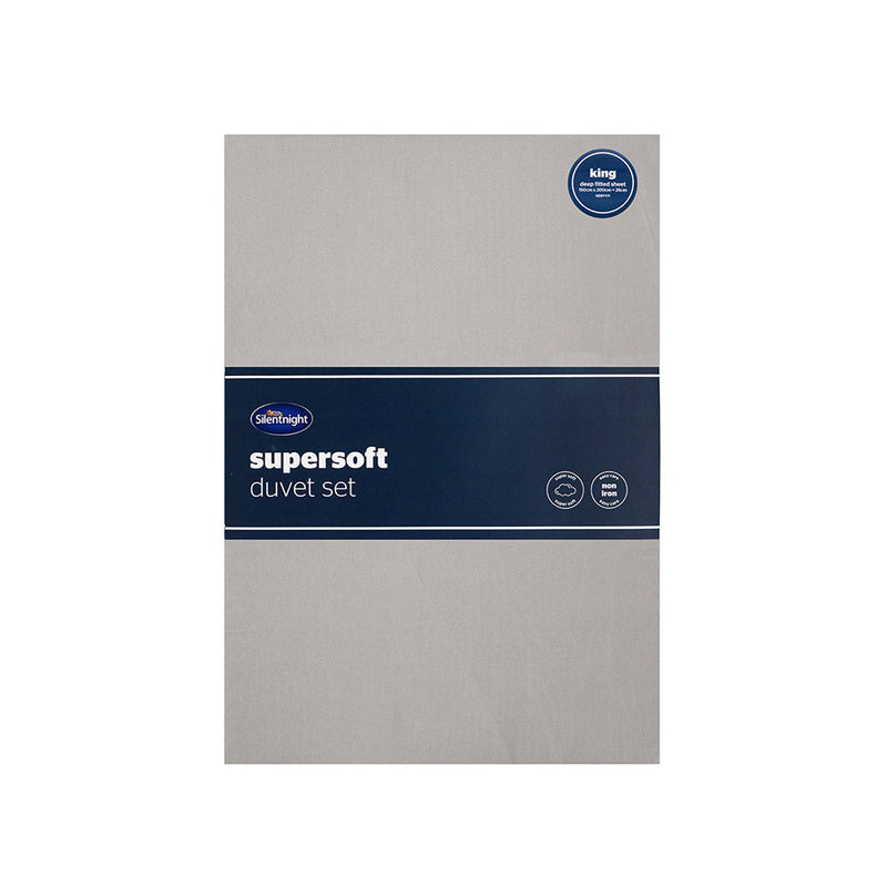 Silentnight Supersoft Duvetset King Size Grey