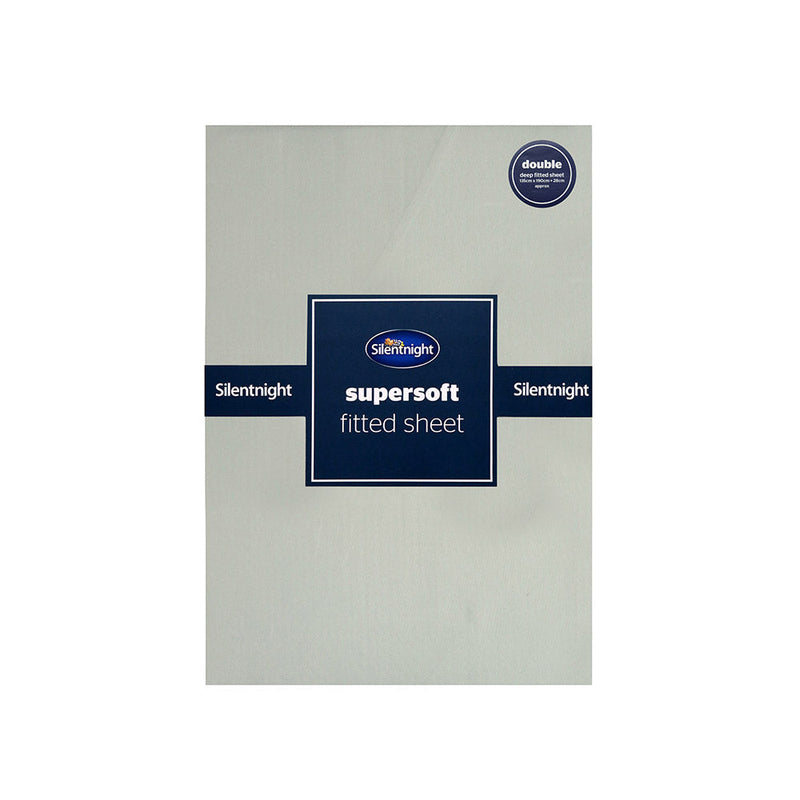 Silentnight Supersoft Fitted Sheet Double Size Sage