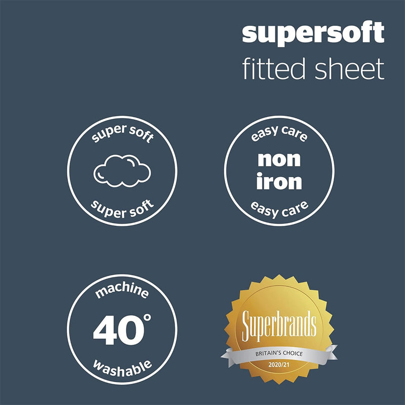Silentnight Supersoft Fitted Sheet Double Size White