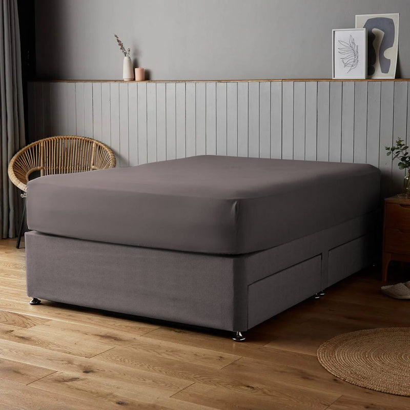Silentnight Supersoft Fitted Sheet Double Size Charcoal