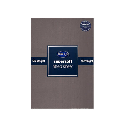 Silentnight Supersoft Fitted Sheet Double Size Charcoal