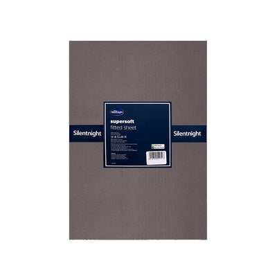 Silentnight Supersoft Fitted Sheet Double Size Charcoal