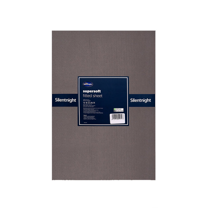 Silentnight Supersoft Fitted Sheet Double Size Charcoal