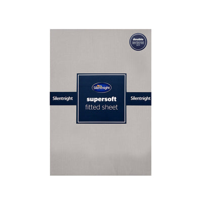 Silentnight Supersoft Fitted Sheet Double Size Grey