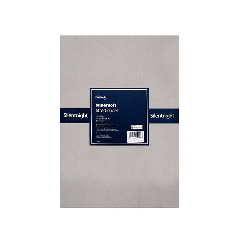 Silentnight Supersoft Fitted Sheet Double Size Grey
