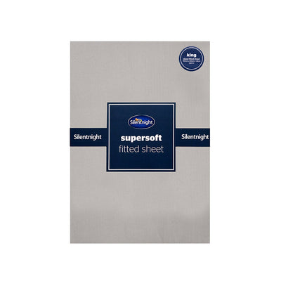 Silentnight Supersoft Fitted Sheet King Size Grey