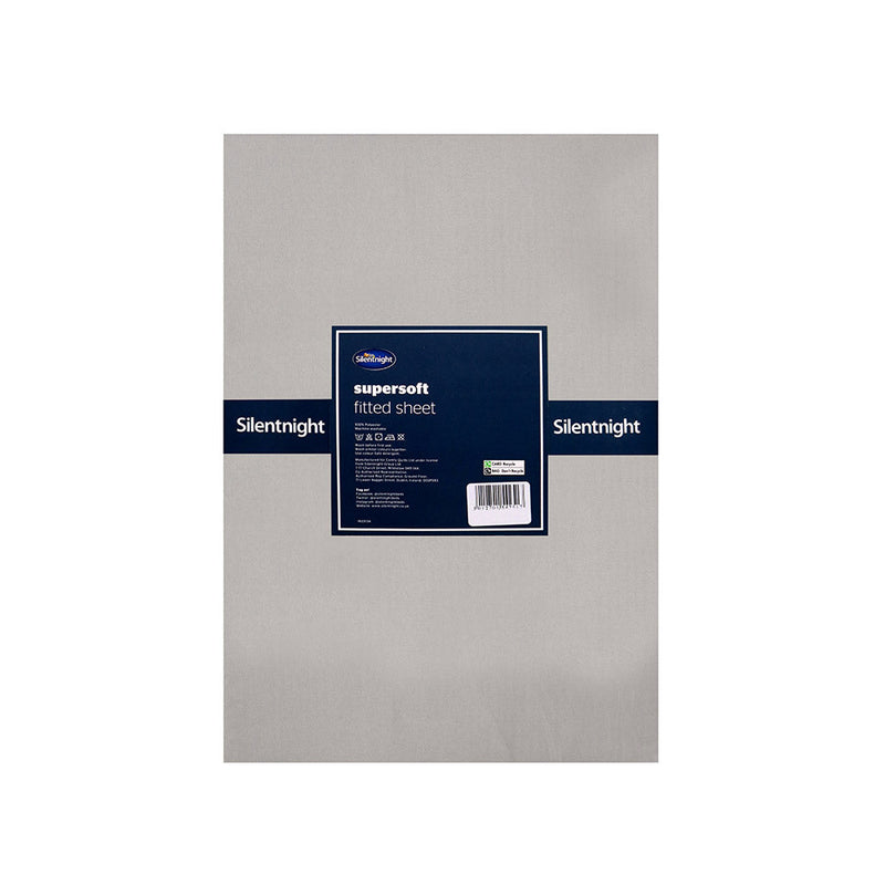 Silentnight Supersoft Fitted Sheet King Size Grey