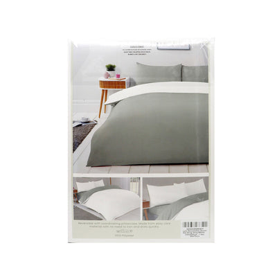Reversible Duvet Cover Set Blush Grey & White King Size