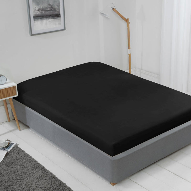 Fitted Bed Sheet Black Double Size