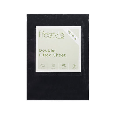 Fitted Bed Sheet Black Double Size