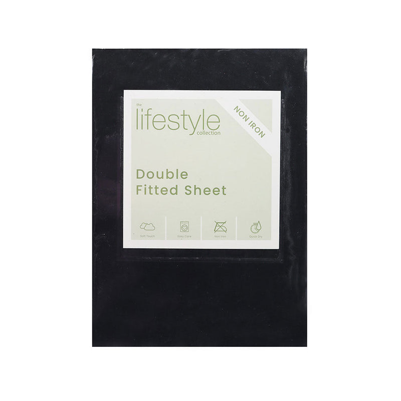 Fitted Bed Sheet Black Double Size