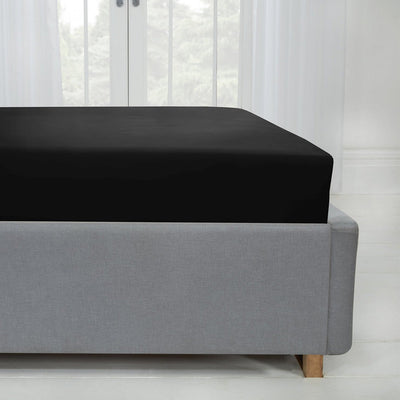 Fitted Bed Sheet Black Double Size