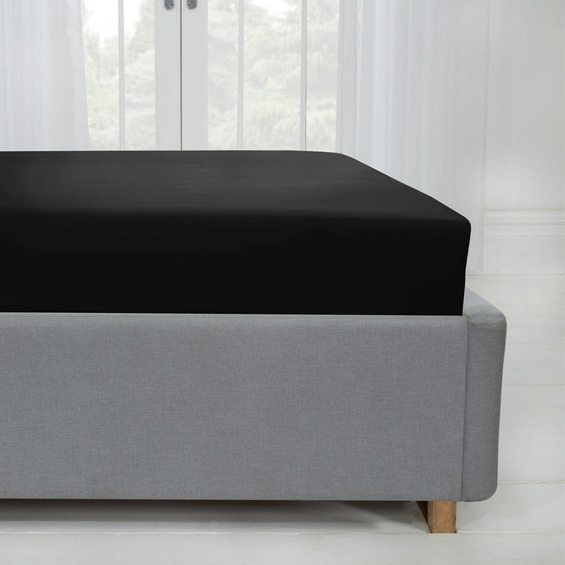Fitted Bed Sheet Black Double Size