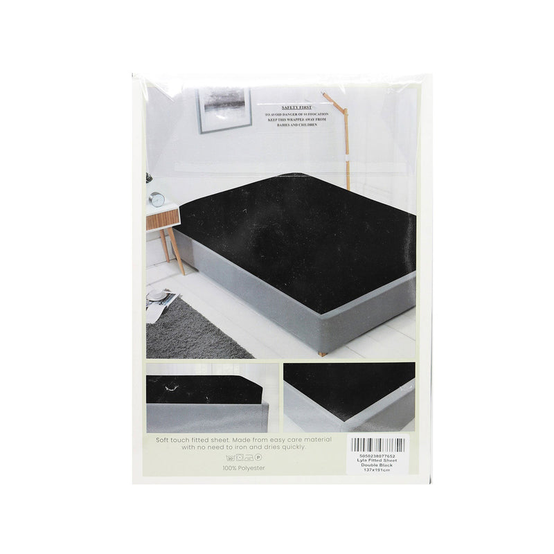 Fitted Bed Sheet Black Double Size
