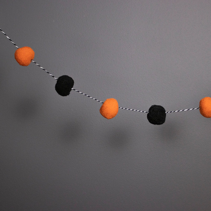 Halloween Pom-Pom Garland 10Pcs 4Cm
