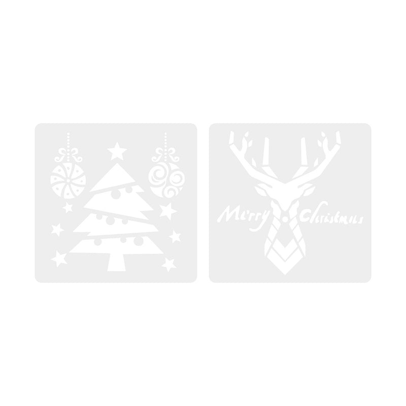 Reusable Christmas Cake Stencils 2Pack