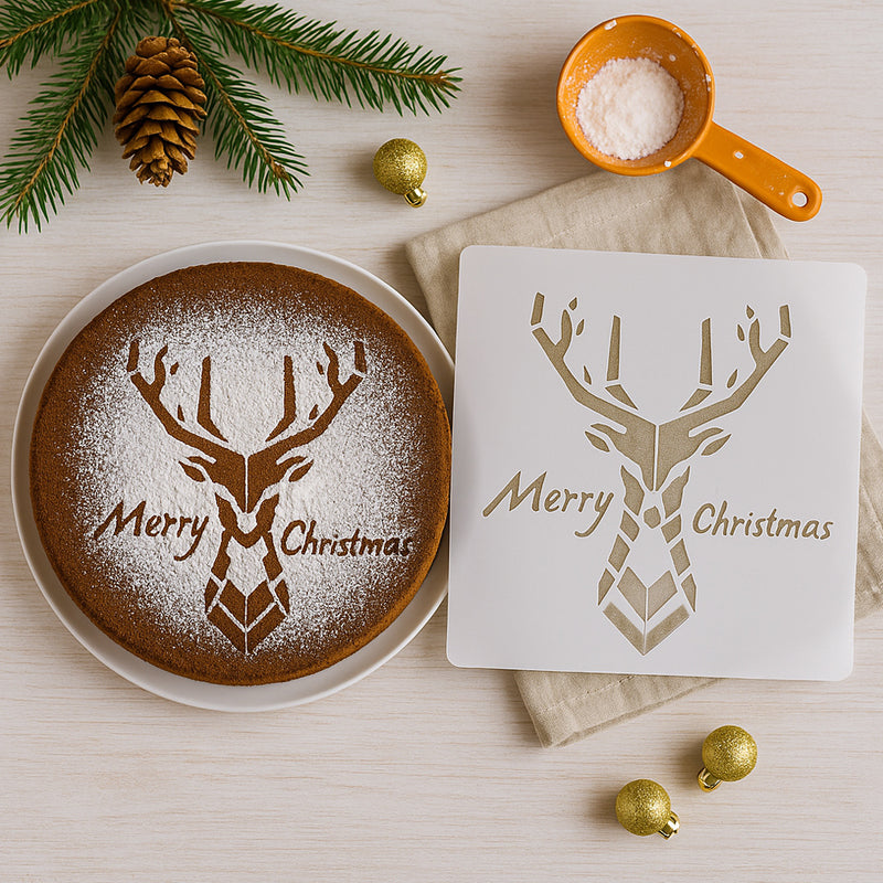 Reusable Christmas Cake Stencils 2Pack