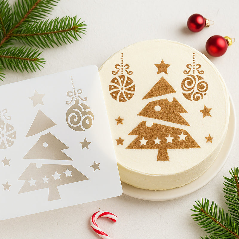 Reusable Christmas Cake Stencils 2Pack