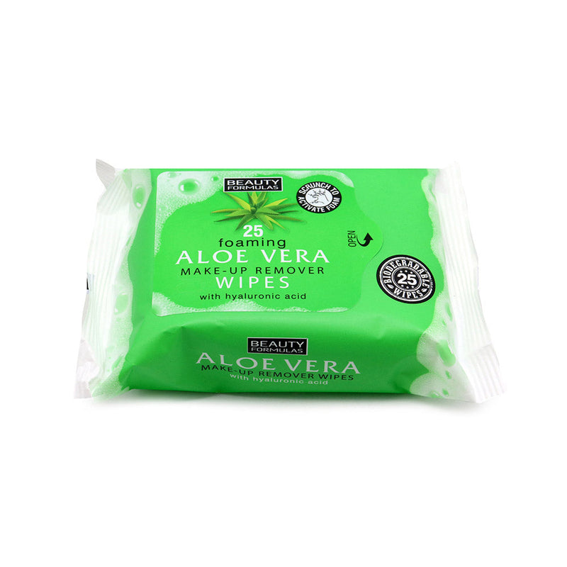Beauty Formulas Aloe Vera Foaming Make-Up Remover Wipes