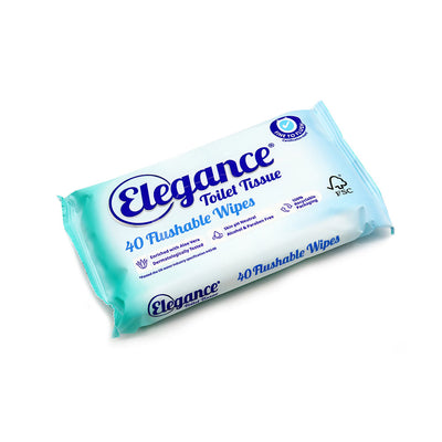 Elegance Toilet Tissue Flushable Wipes 40S