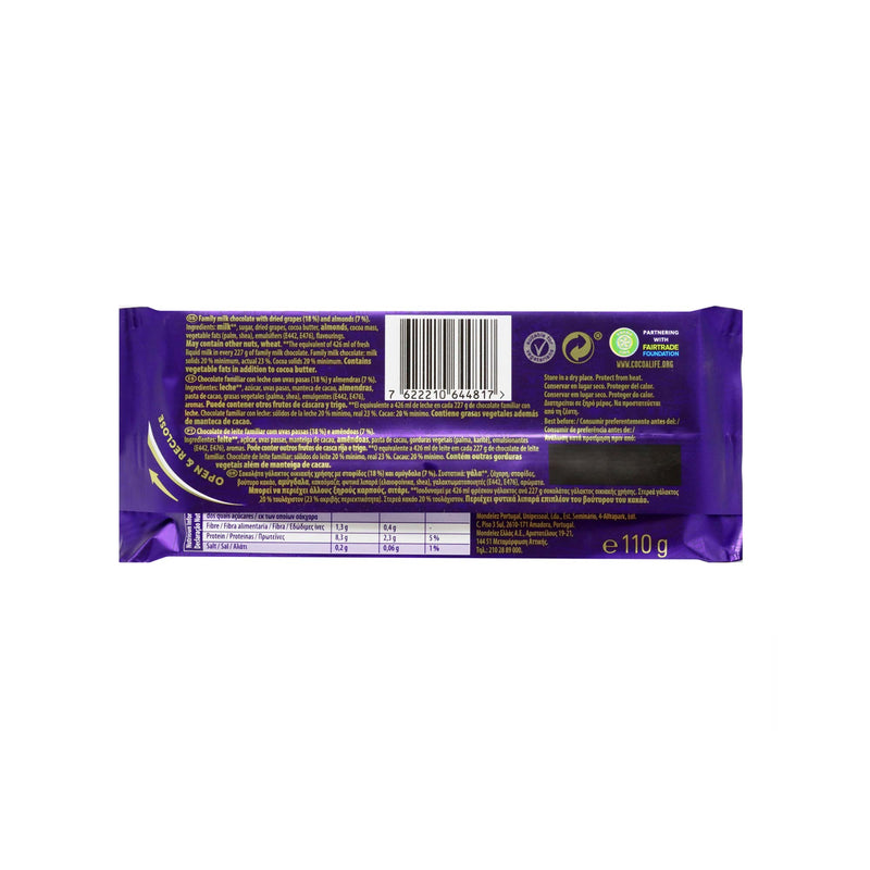 Cadbury Dairy Milk Fruit & Nut Chocolate Bar 110g