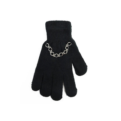 Kids Gloves with Chain Decoration