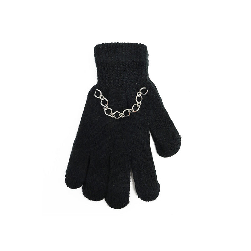 Kids Gloves with Chain Decoration