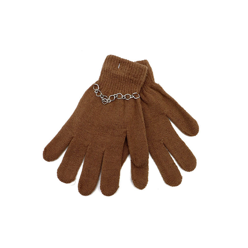 Kids Gloves with Chain Decoration