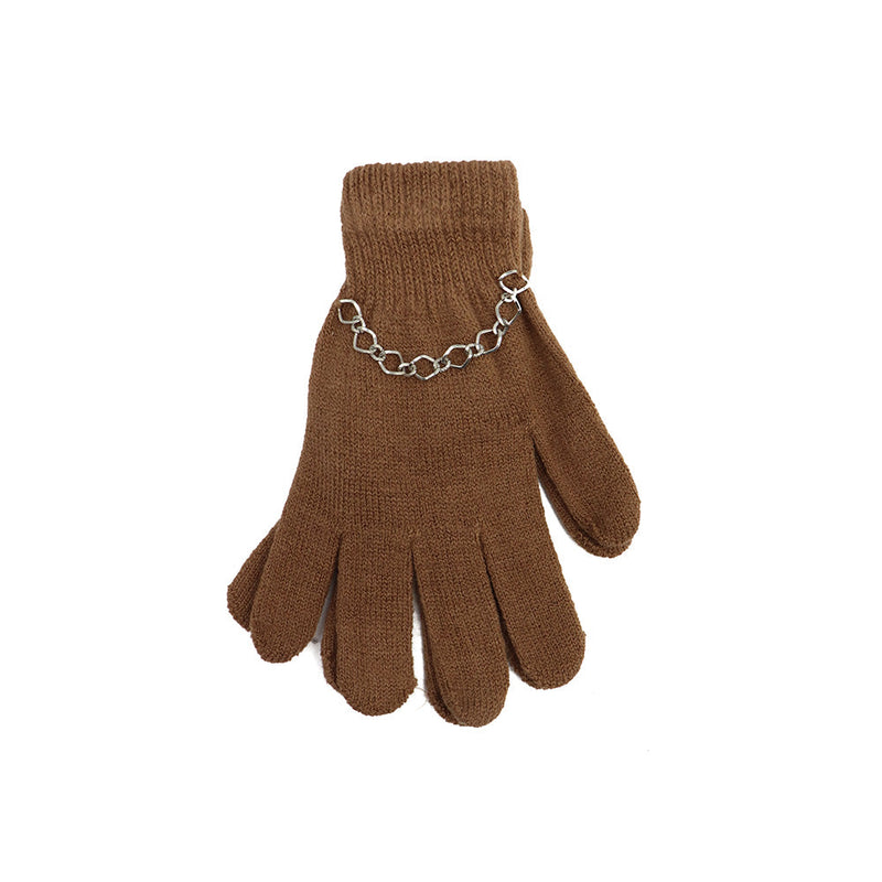 Kids Gloves with Chain Decoration