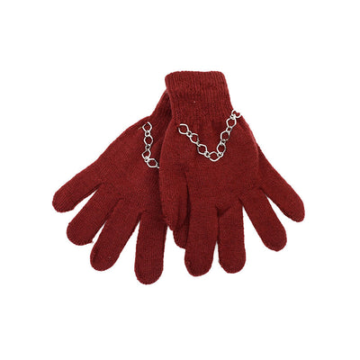 Kids Gloves with Chain Decoration