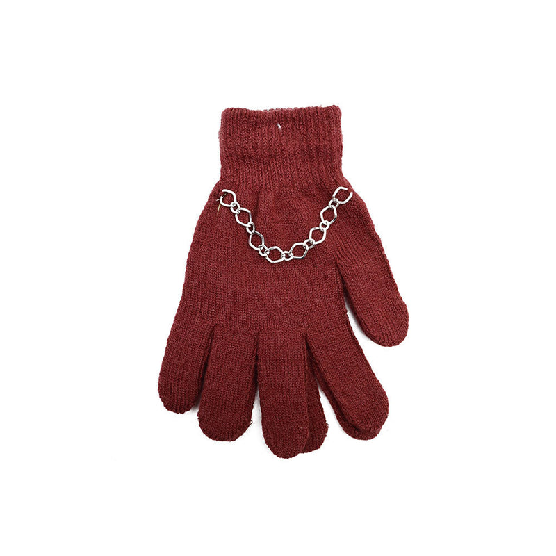 Kids Gloves with Chain Decoration
