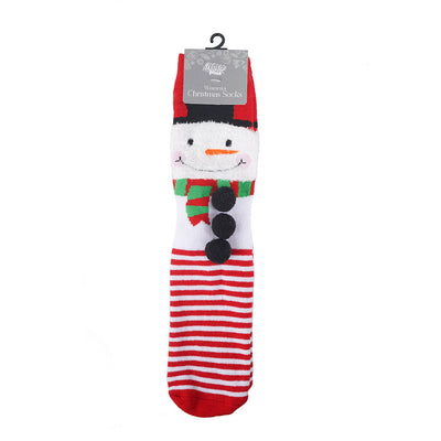 Christmas Ladies Anti Skid Socks with Tactel Jacquard and Pompoms