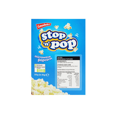 Stop 'N' Pop Salted Microwave Popcorn 3x85g