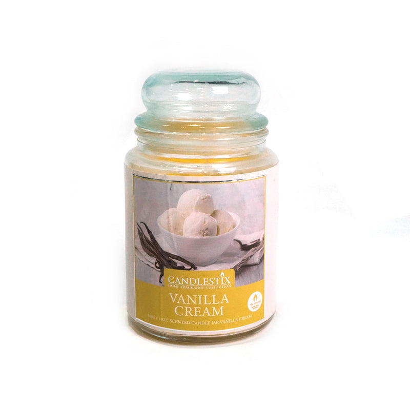18Oz Scented Jar Candle Vanilla Cream 510g