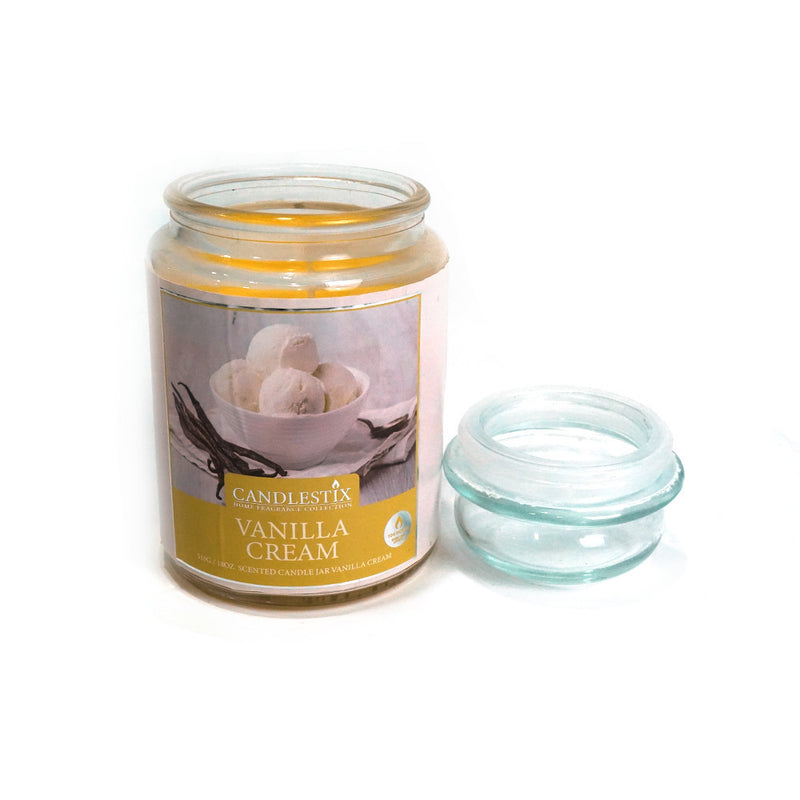 18Oz Scented Jar Candle Vanilla Cream 510g