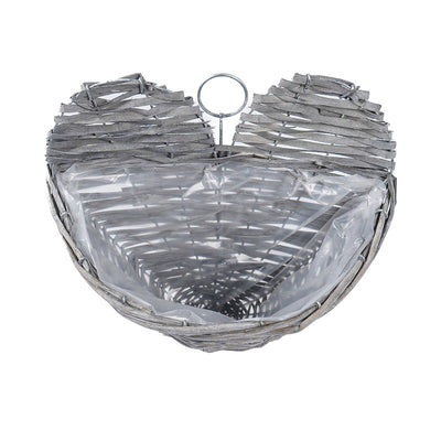 Rustic Woven Heart Wall Mounted Planting Basket