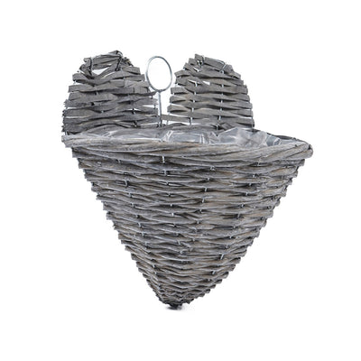 Rustic Woven Heart Wall Mounted Planting Basket