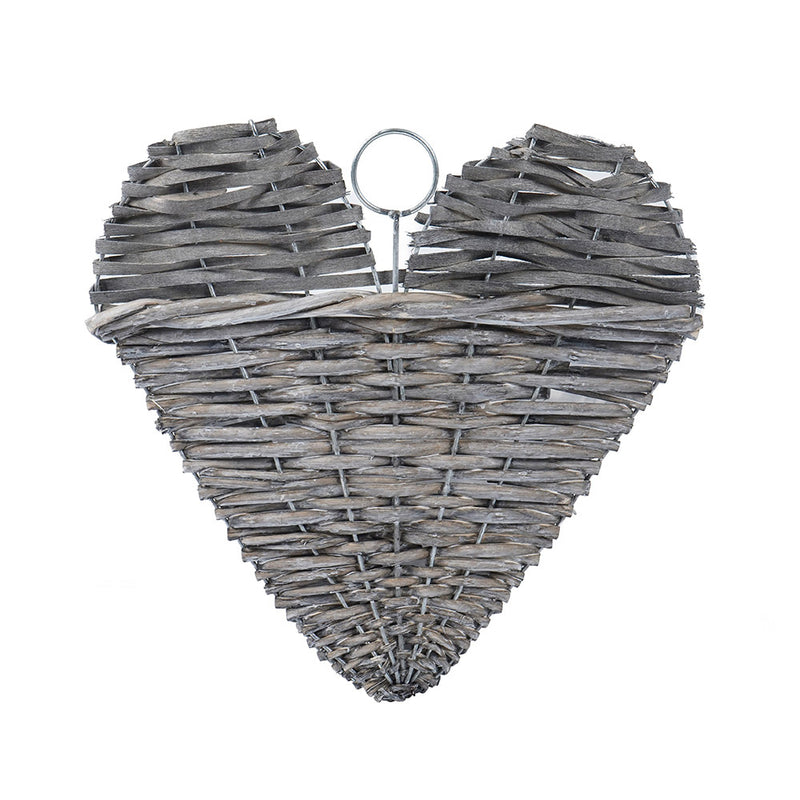 Rustic Woven Heart Wall Mounted Planting Basket